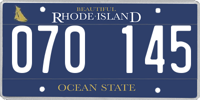 RI license plate 070145