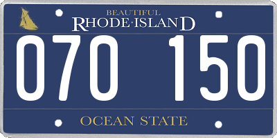 RI license plate 070150