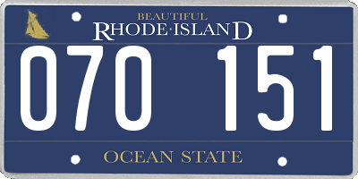 RI license plate 070151
