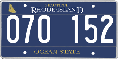 RI license plate 070152