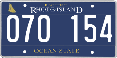 RI license plate 070154