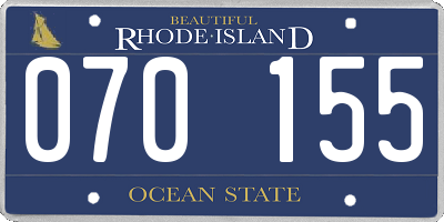RI license plate 070155