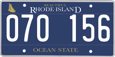 RI license plate 070156