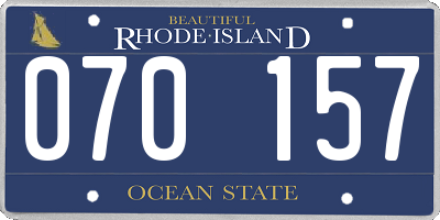 RI license plate 070157