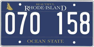 RI license plate 070158