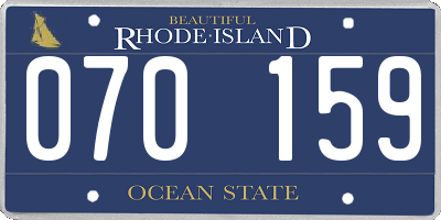 RI license plate 070159