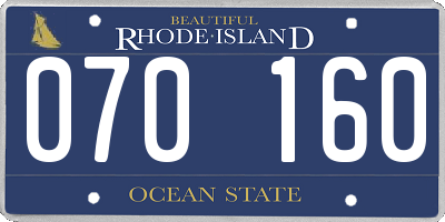 RI license plate 070160