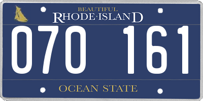 RI license plate 070161