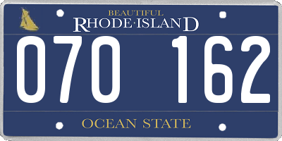 RI license plate 070162