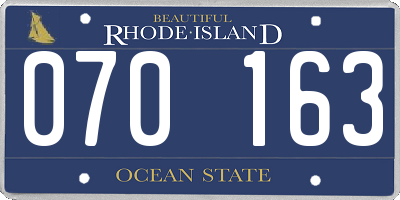 RI license plate 070163