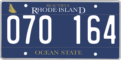 RI license plate 070164