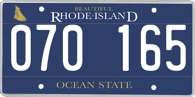RI license plate 070165