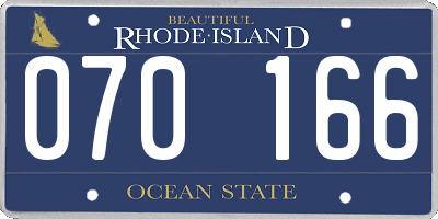 RI license plate 070166