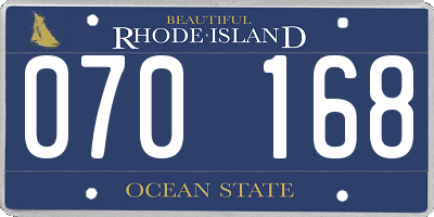 RI license plate 070168