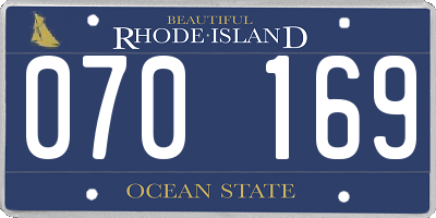 RI license plate 070169