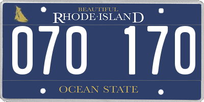 RI license plate 070170
