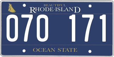 RI license plate 070171