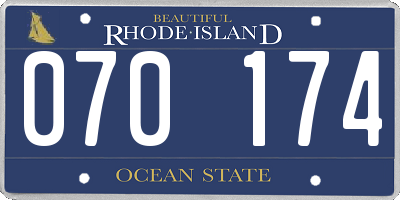 RI license plate 070174