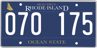 RI license plate 070175