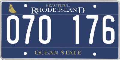 RI license plate 070176