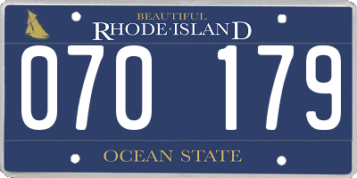 RI license plate 070179
