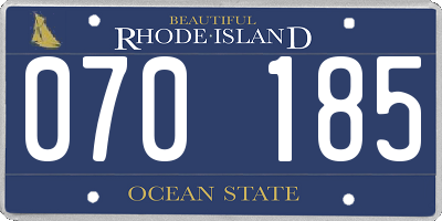 RI license plate 070185