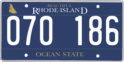 RI license plate 070186