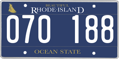 RI license plate 070188