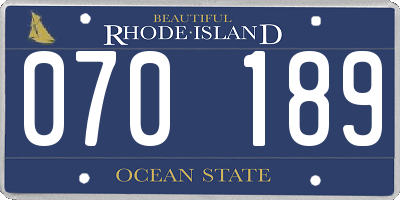 RI license plate 070189
