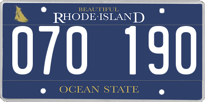 RI license plate 070190