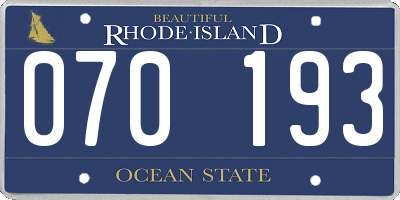 RI license plate 070193
