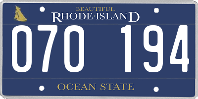 RI license plate 070194