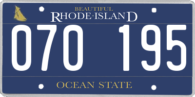 RI license plate 070195