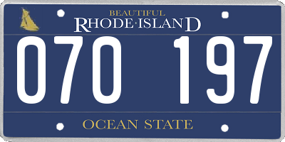 RI license plate 070197