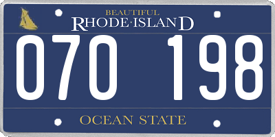 RI license plate 070198