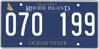 RI license plate 070199