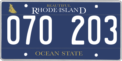 RI license plate 070203