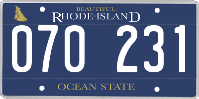 RI license plate 070231