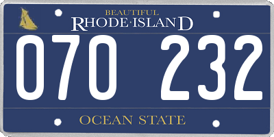 RI license plate 070232