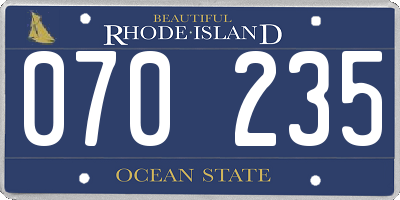 RI license plate 070235