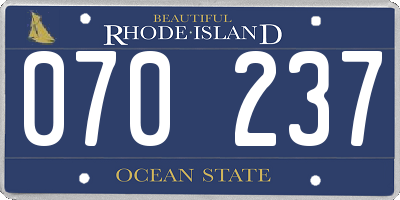 RI license plate 070237