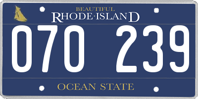RI license plate 070239