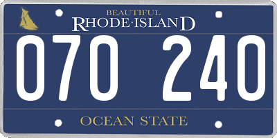 RI license plate 070240