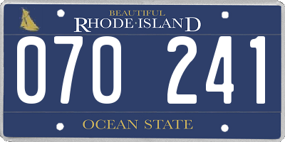 RI license plate 070241