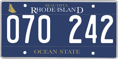 RI license plate 070242