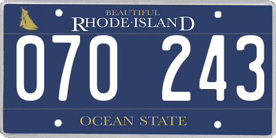 RI license plate 070243