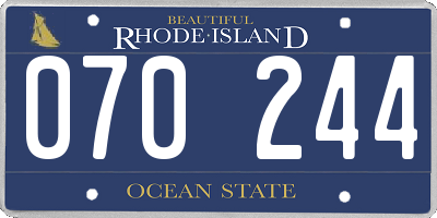 RI license plate 070244
