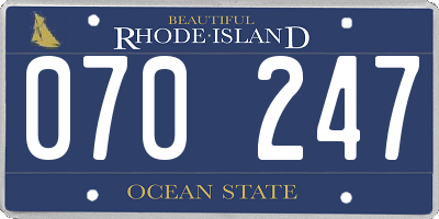 RI license plate 070247