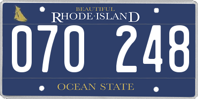 RI license plate 070248