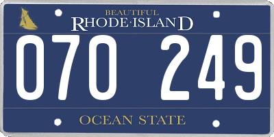 RI license plate 070249